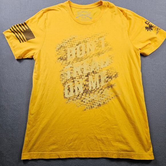Grunt Style Shirt Don't Tread On Me Adult XL Yellow Short Sleeve Club - Picture 1 of 8